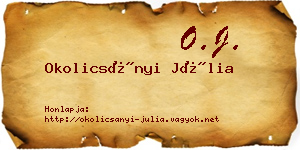 Okolicsányi Júlia névjegykártya